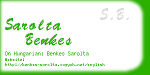 sarolta benkes business card